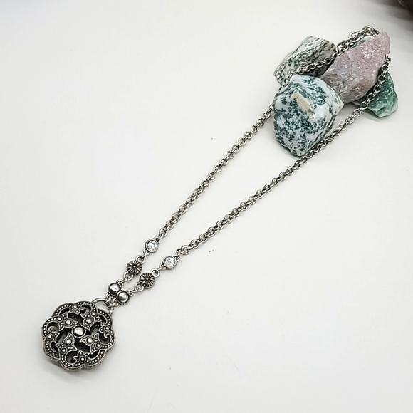 Brighton "PACIFIC HEIGHTS" Detailed Crystal Marcasite Reversible Pendant! 👑 - Picture 4 of 11